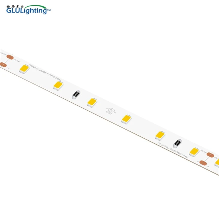 Ard CRI Dath Aonair 2835 SMD stiúir Stráice 24V 60leds 8mm UL Liostaithe