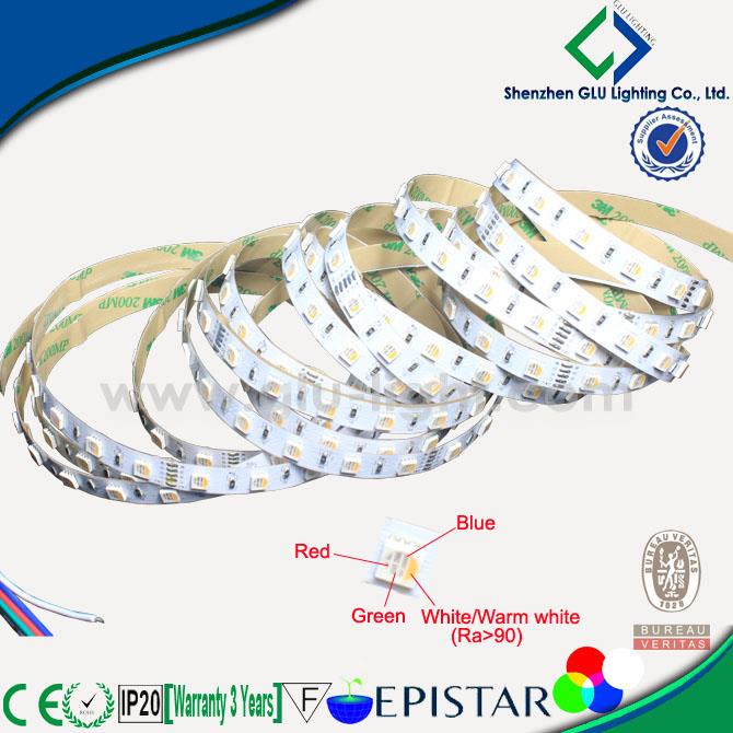 China shenzhen top quality epistar chip 60leds/m 12mm RGBW 4 in 1 5050 led strip