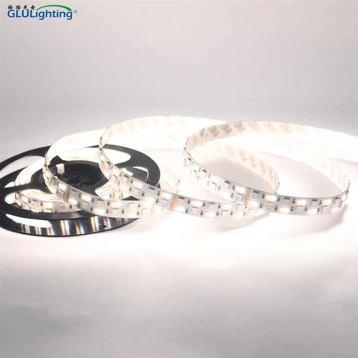 High CRI RGBACCT LED Flex Ribbon 5050RGBA+2835TD Double Rows 252leds 24VDC
