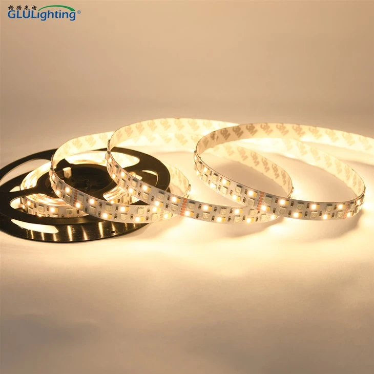 High CRI RGBACCT LED Flex Ribbon 5050RGBA+2835TD Double Rows 252leds 24VDC